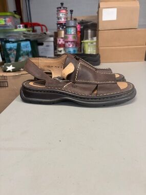 Born Men's Dark Brown Leather Slingback Sandals